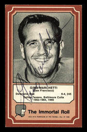 Gino Marchetti Autographed 1975 Fleer Card #34 Baltimore Colts SKU #240975