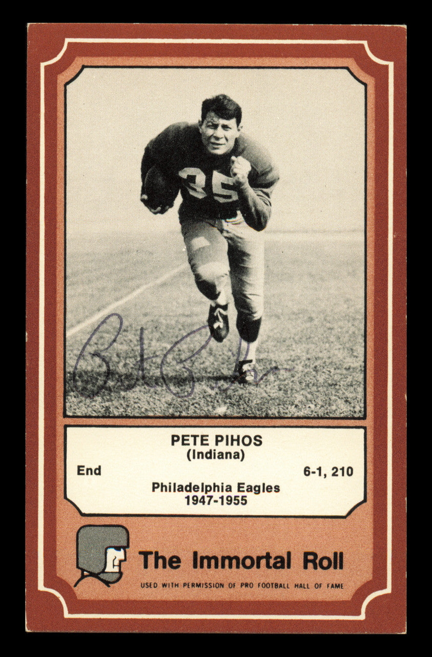 Pete Pihos Autographed 1975 Fleer Card #41 Philadelphia Eagles SKU #240976