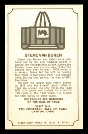 Steve Van Buren Autographed 1975 Fleer Card #47 Philadelphia Eagles "To John" SKU #240977