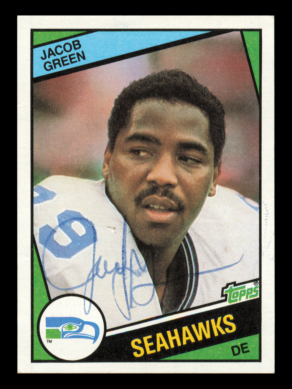 Jacob Green Autographed 1984 Topps Card #193 Seattle Seahawks SKU #240986