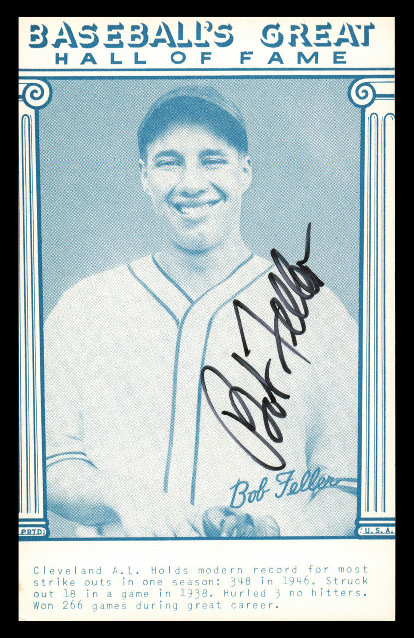 Bob Feller Autographed 1977 Baseball's Great Exhibit Card Cleveland Indians SKU #241010