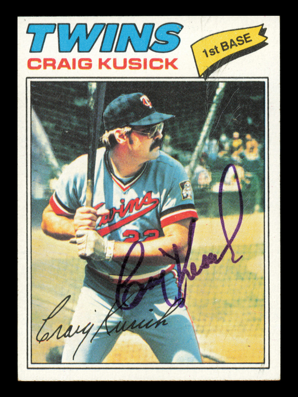 Craig Kusick Autographed 1977 Topps Card #38 Card Minnesota Twins SKU #241050