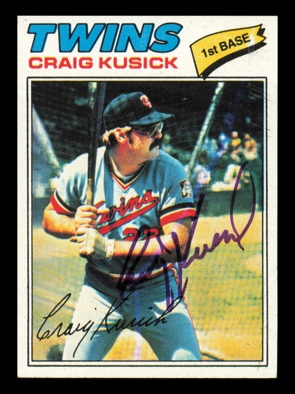 Craig Kusick Autographed 1977 Topps Card #38 Card Minnesota Twins SKU #241051