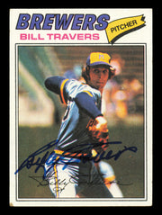 Bill Travers Autographed 1977 Topps Card #125 Milwaukee Brewers SKU #241057