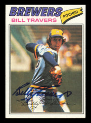 Bill Travers Autographed 1977 Topps Card #125 Milwaukee Brewers SKU #241058