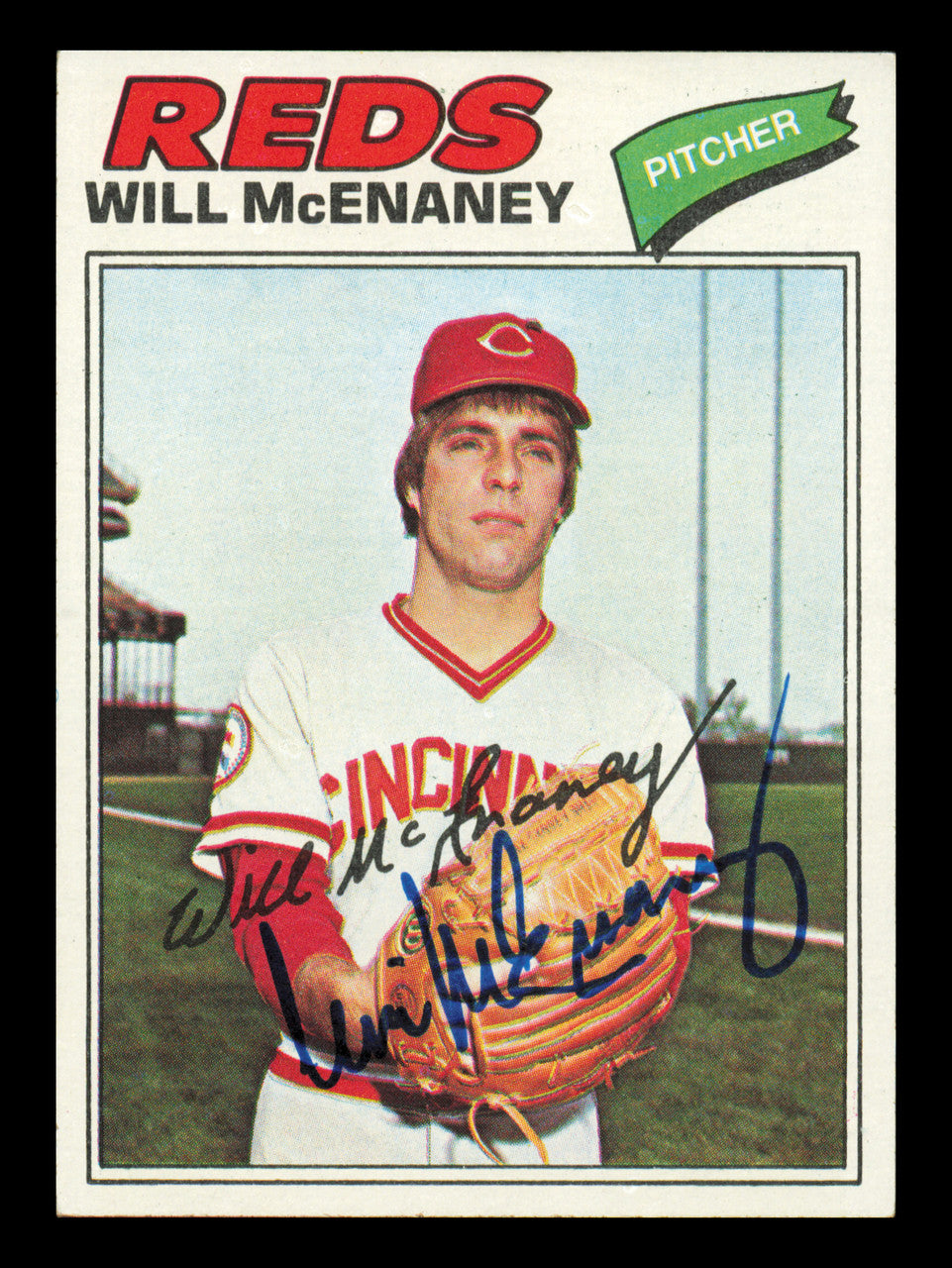 Will McEnaney Autographed 1977 Topps Card #160 Card Cincinnati Reds SKU #241066