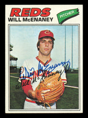 Will McEnaney Autographed 1977 Topps Card #160 Card Cincinnati Reds SKU #241067