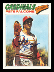 Pete Falcone Autographed 1977 Topps Card #205 Card St. Louis Cardinals SKU #241089