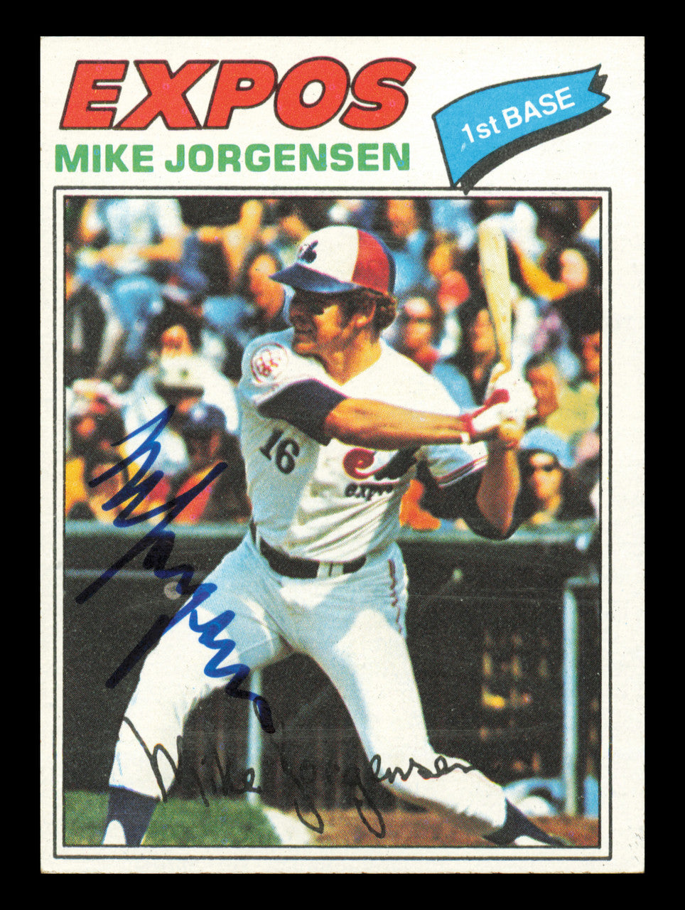 Mike Jorgensen Autographed 1977 Topps Card #368 Card Montreal Expos SKU #241115