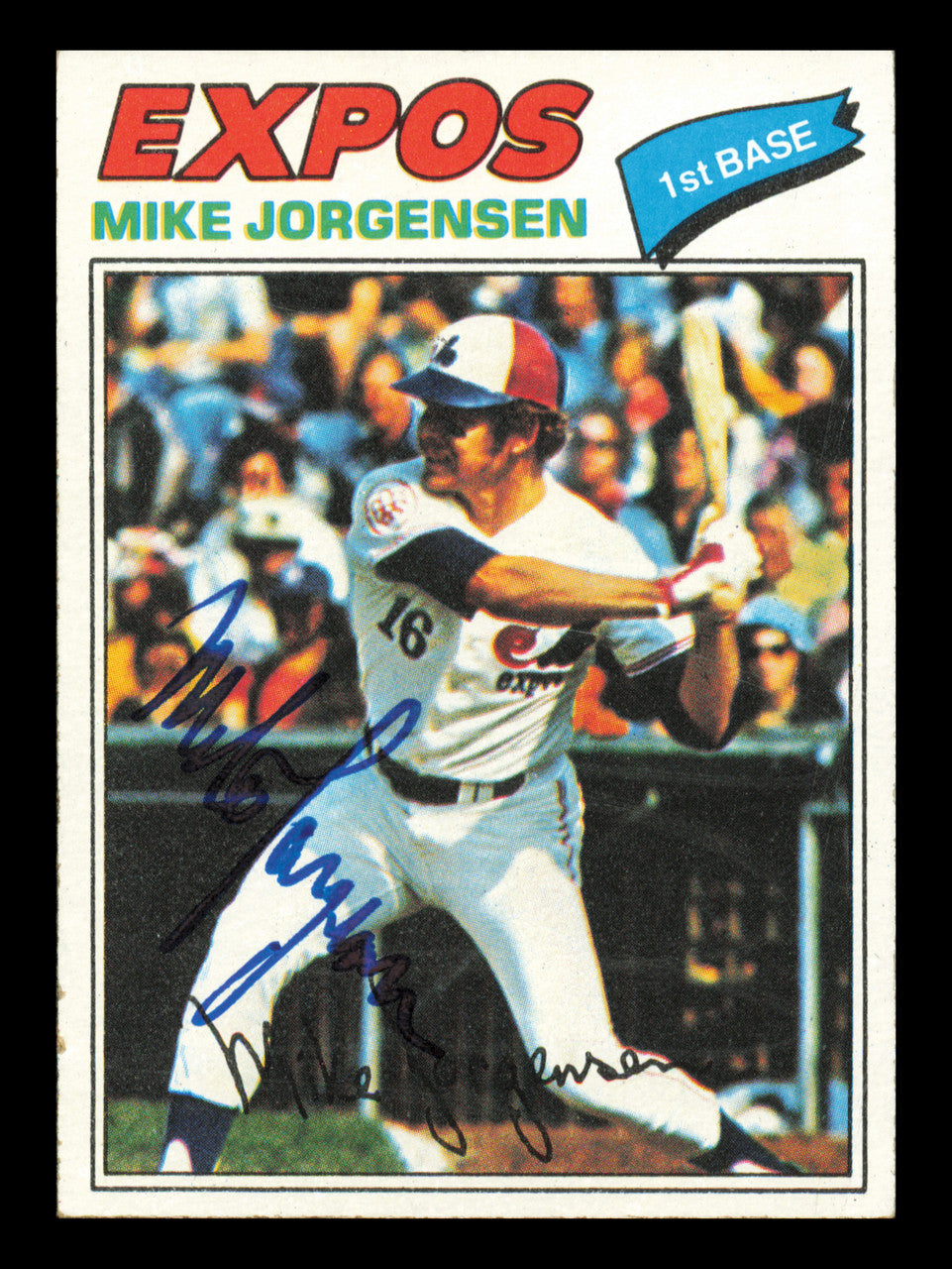 Mike Jorgensen Autographed 1977 Topps Card #368 Card Montreal Expos SKU #241116