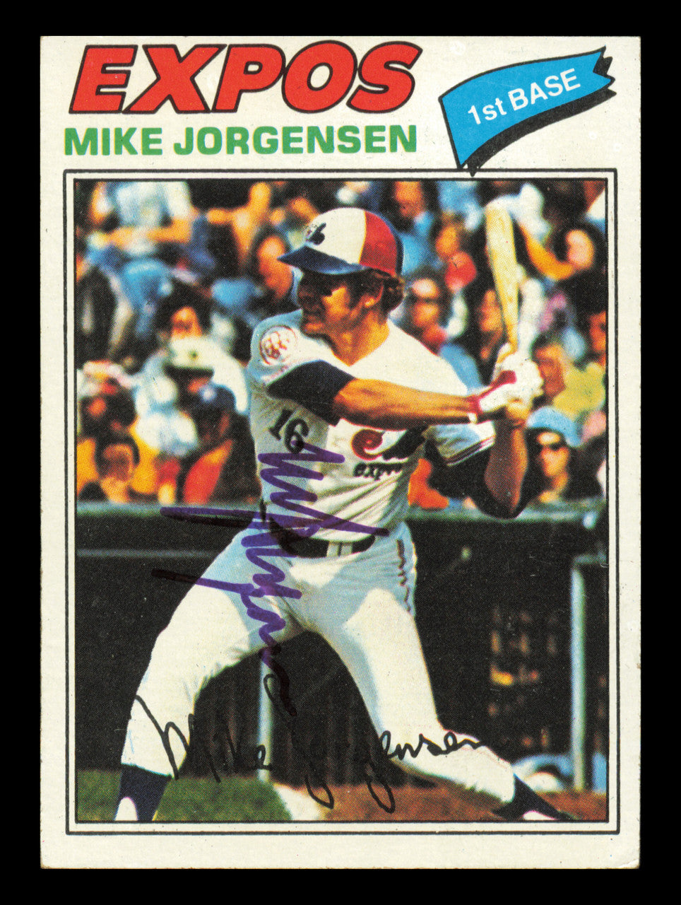 Mike Jorgensen Autographed 1977 Topps Card #368 Card Montreal Expos SKU #241117