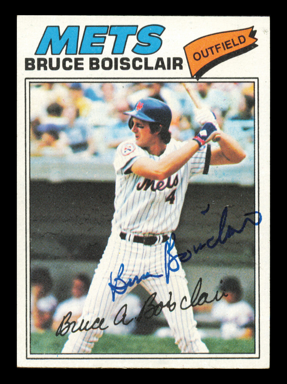 Bruce Boisclair Autographed 1977 Topps Rookie Card #399 New York Mets SKU #241125