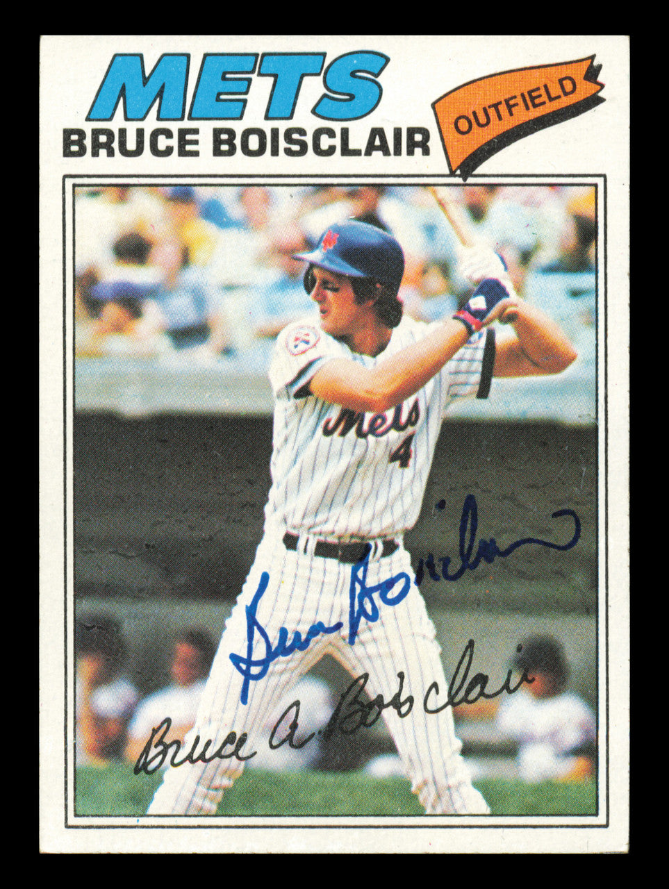 Bruce Boisclair Autographed 1977 Topps Rookie Card #399 New York Mets SKU #241126