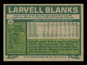 Larvell Blanks Autographed 1977 Topps Card #441 Card Cleveland Indians SKU #241135