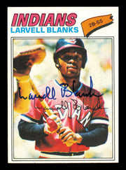 Larvell Blanks Autographed 1977 Topps Card #441 Card Cleveland Indians SKU #241136
