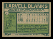 Larvell Blanks Autographed 1977 Topps Card #441 Card Cleveland Indians SKU #241137