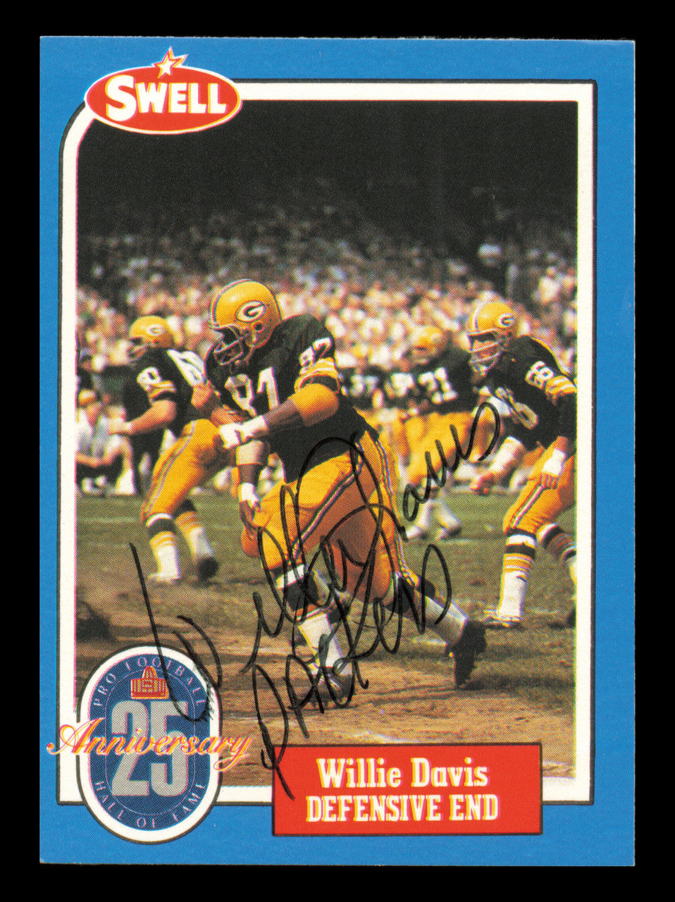 Willie Davis Autographed 1988 Swell Card #28 Card Green Bay Packers SKU #241152