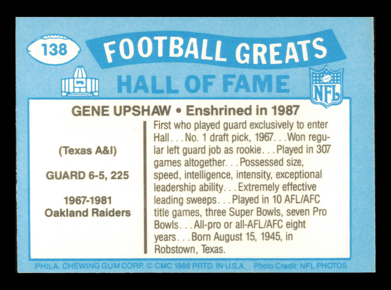 Gene Upshaw Autographed 1988 Swell Card #138 Card Dallas Cowboys SKU #241178