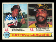 Rod Carew Autographed 1979 Topps Leader Card #1 Card Minnesota Twins SKU #241183