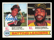 Rod Carew Autographed 1979 Topps Leader Card #1 Card Minnesota Twins SKU #241184