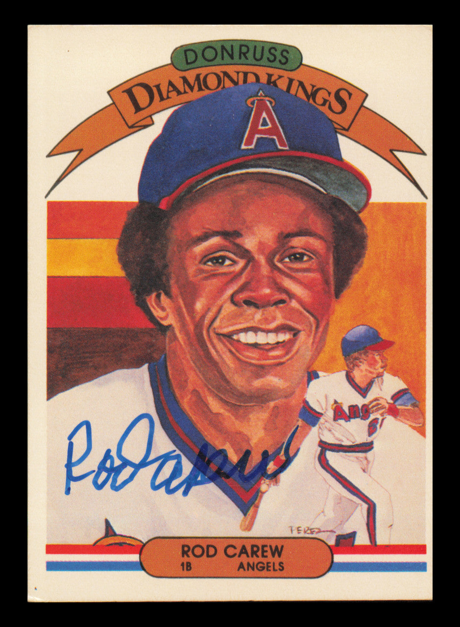 Rod Carew Autographed 1982 Donruss Diamond Kings Card #8 Card California Angels SKU #241189