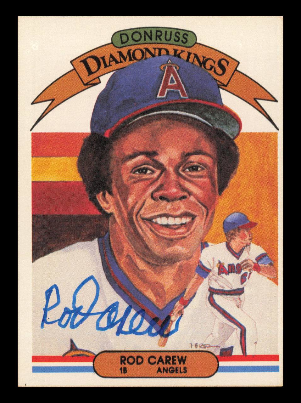 Rod Carew Autographed 1982 Donruss Diamond Kings Card #8 Card California Angels SKU #241190