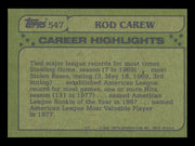 Rod Carew Autographed 1982 Topps All Star Card #547 Card California Angels SKU #241194