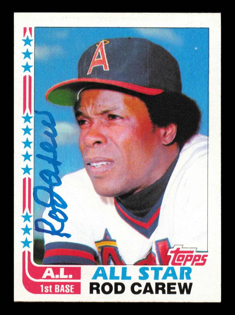 Rod Carew Autographed 1982 Topps All Star Card #547 Card California Angels SKU #241195
