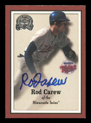 Rod Carew Autographed 2000 Fleer Greats of the Game Card #75 Card Minnesota Twins SKU #241211
