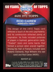 Rod Carew Autographed 2011 Topps 60 Years of Topps Card #60YOT-21 Card Minnesota Twins SKU #241215