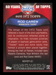 Rod Carew Autographed 2011 Topps 60 Years of Topps Card #60YOT-21 Card Minnesota Twins SKU #241216