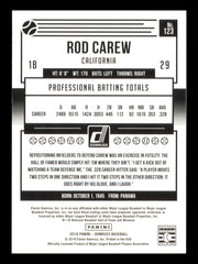 Rod Carew Autographed 2018 Donruss Black & White Card #123 Card Minnesota Twins SKU #241218