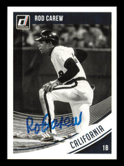 Rod Carew Autographed 2018 Donruss Black & White Card #123 Card Minnesota Twins SKU #241219