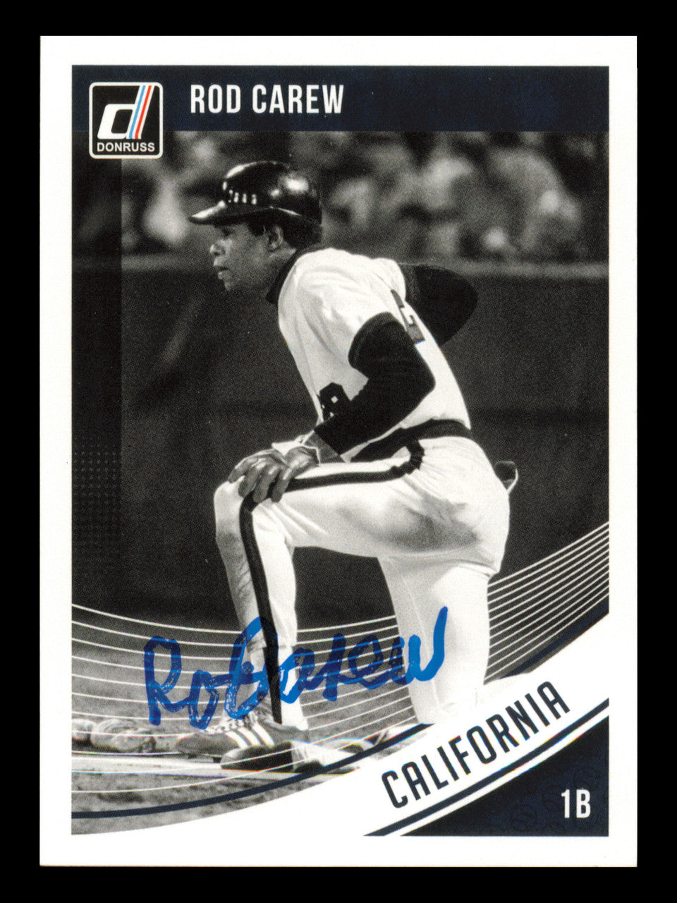 Rod Carew Autographed 2018 Donruss Black & White Card #123 Card Minnesota Twins SKU #241219