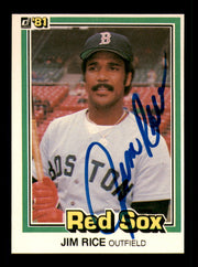 Jim Rice Autographed 1981 Donruss Card #338 Card Boston Red Sox SKU #241231
