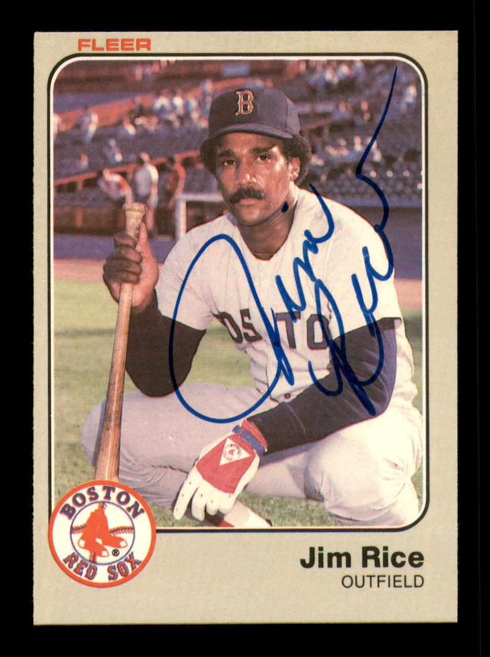 Jim Rice Autographed 1983 Fleer Card #194 Card Boston Red Sox SKU #241240