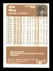 Jim Rice Autographed 1983 Fleer Card #194 Card Boston Red Sox SKU #241240