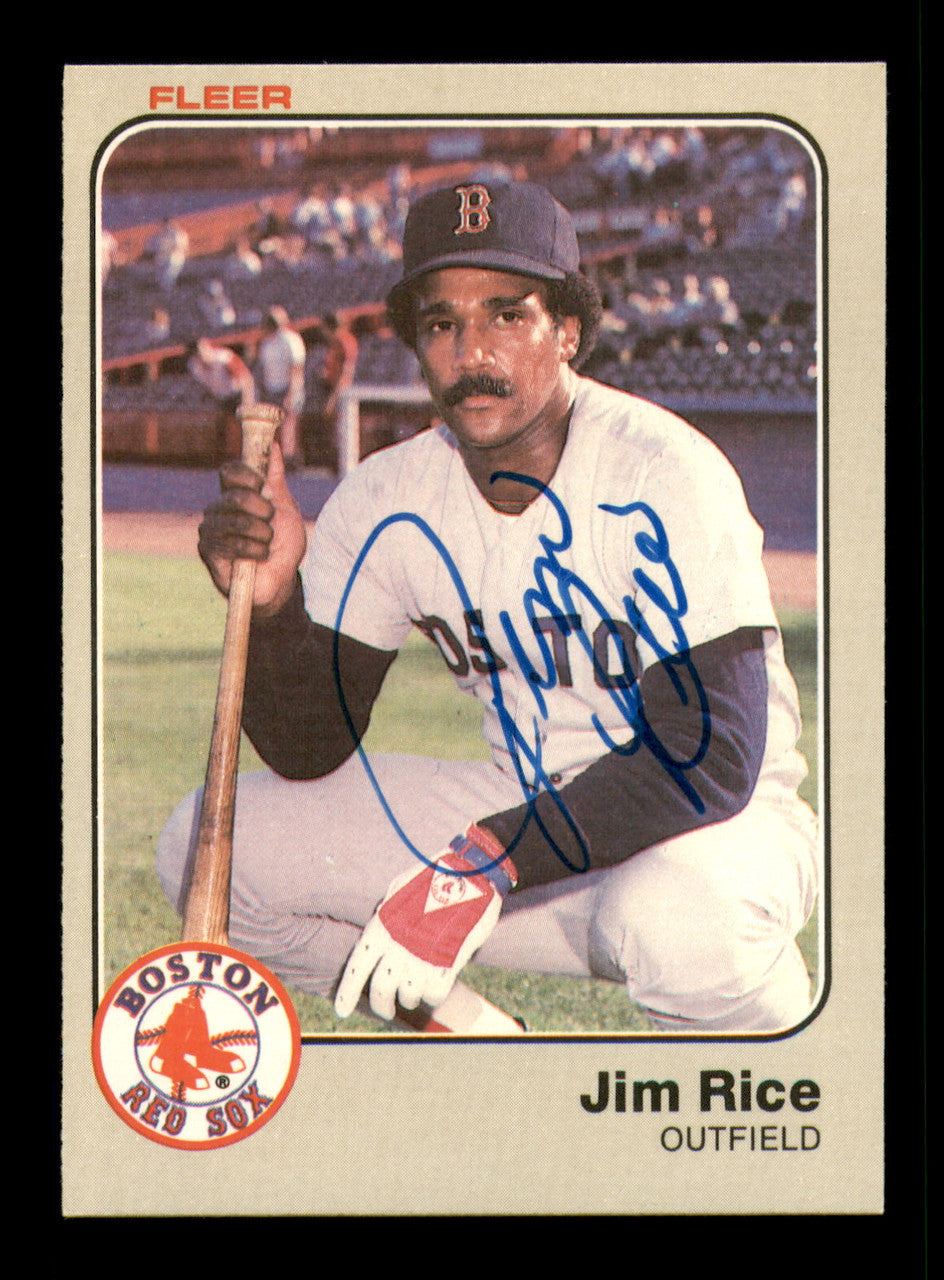 Jim Rice Autographed 1983 Fleer Card #194 Card Boston Red Sox SKU #241241