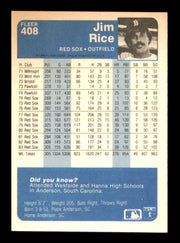 Jim Rice Autographed 1984 Fleer Card #408 Card Boston Red Sox SKU #241251