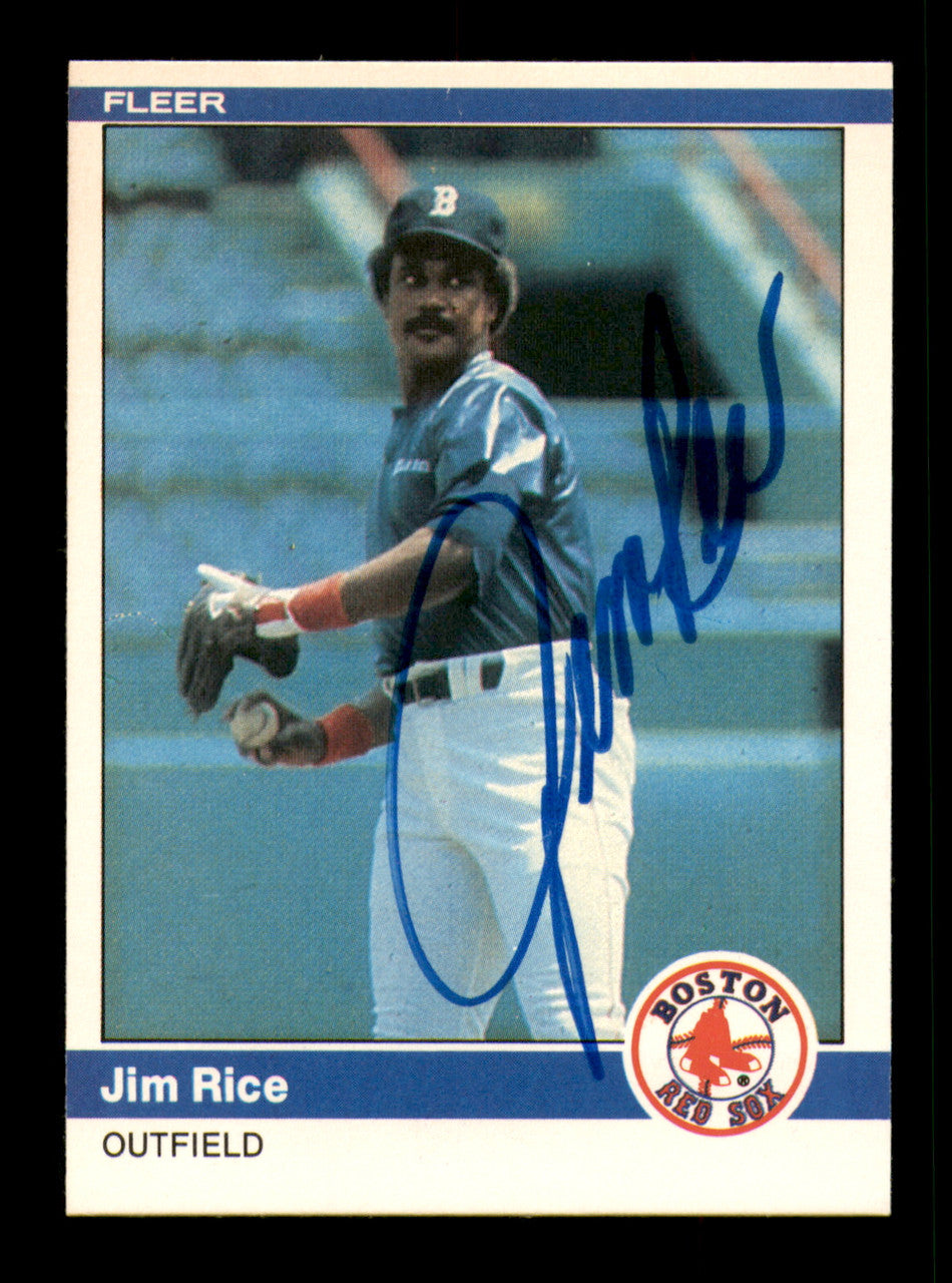 Jim Rice Autographed 1984 Fleer Card #408 Card Boston Red Sox SKU #241253