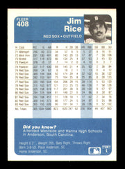 Jim Rice Autographed 1984 Fleer Card #408 Card Boston Red Sox SKU #241254