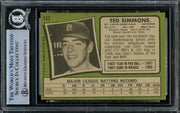 Ted Simmons Autographed 1971 Topps Rookie Card #117 St. Louis Cardinals Beckett BAS #14862576