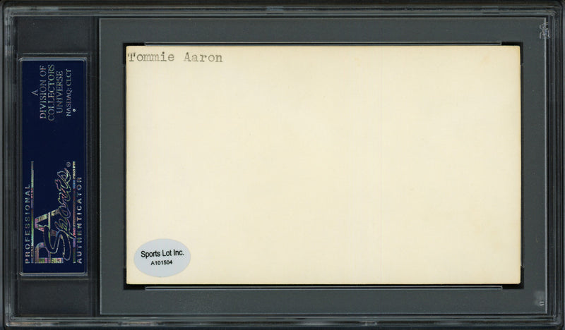 Tommie Aaron Autographed 3x5 Index Card Atlanta Braves PSA/DNA #83860220