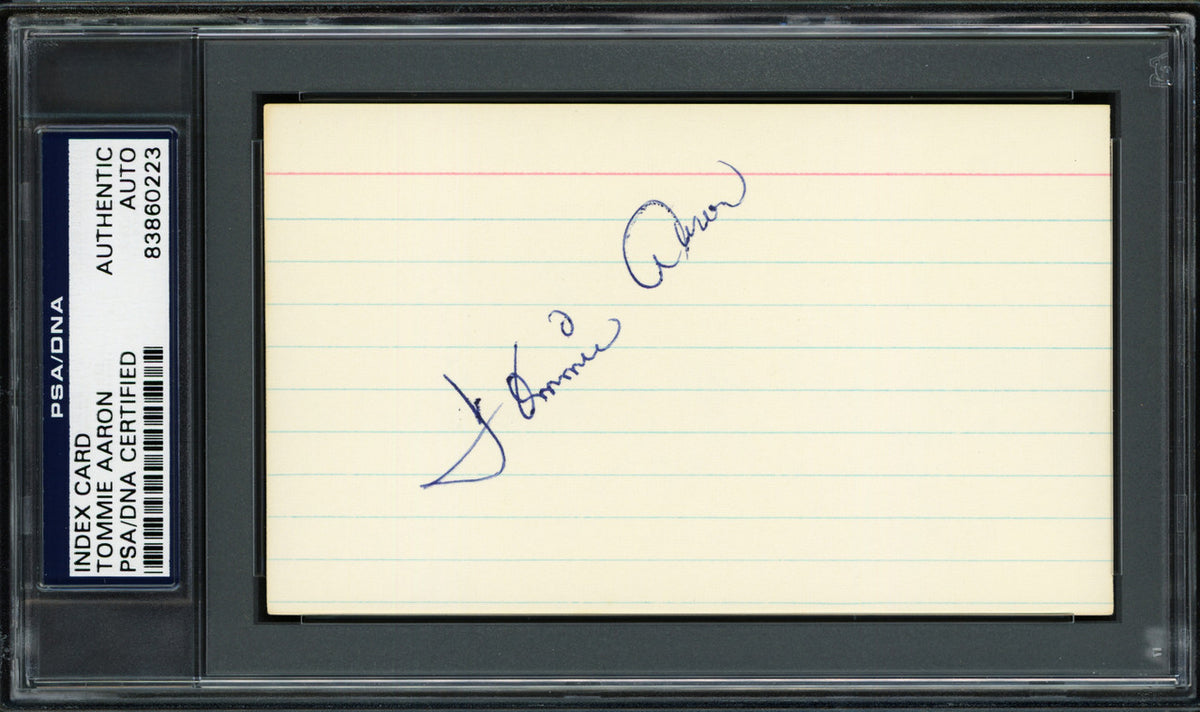 Tommie Aaron Autographed 3x5 Index Card Atlanta Braves PSA/DNA #83860223