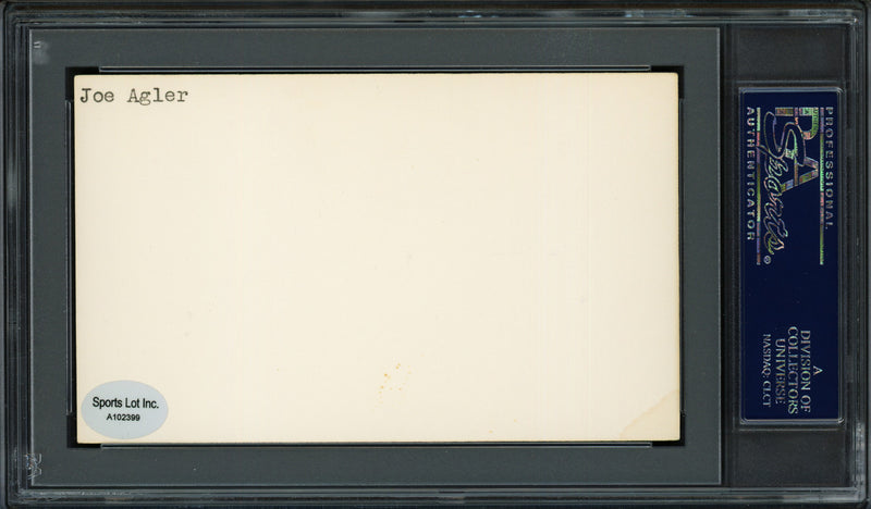 Joe Agler Autographed 3x5 Index Card Washington Senators PSA/DNA #83860249