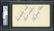 Albert Earl "Jerry" Akers Autographed 3x5 Index Card Washington Senators "Sincerely and Best Wishes" PSA/DNA #83860270