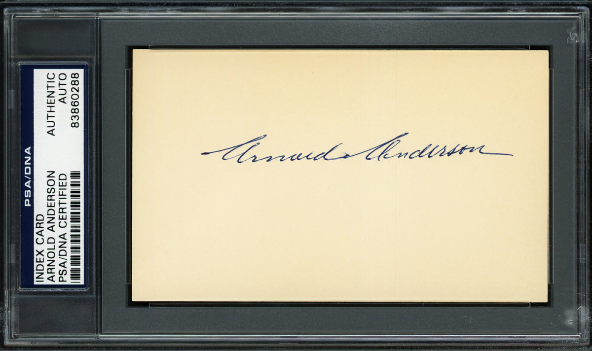 Arnold "Red" Anderson Autographed 3x5 Index Card Washington Senators PSA/DNA #83860288