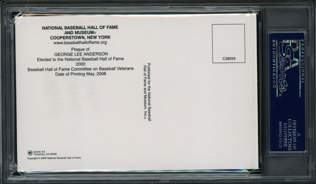 Sparky Anderson Autographed Hall of Fame HOF Plaque Postcard Cincinnati Reds PSA/DNA #83721555