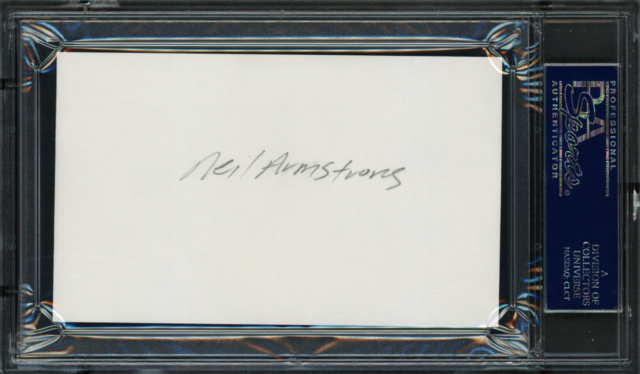 Neil Armstrong (HOCKEY) Autographed 3x5 Index Card NHL Referee PSA/DNA #83721302