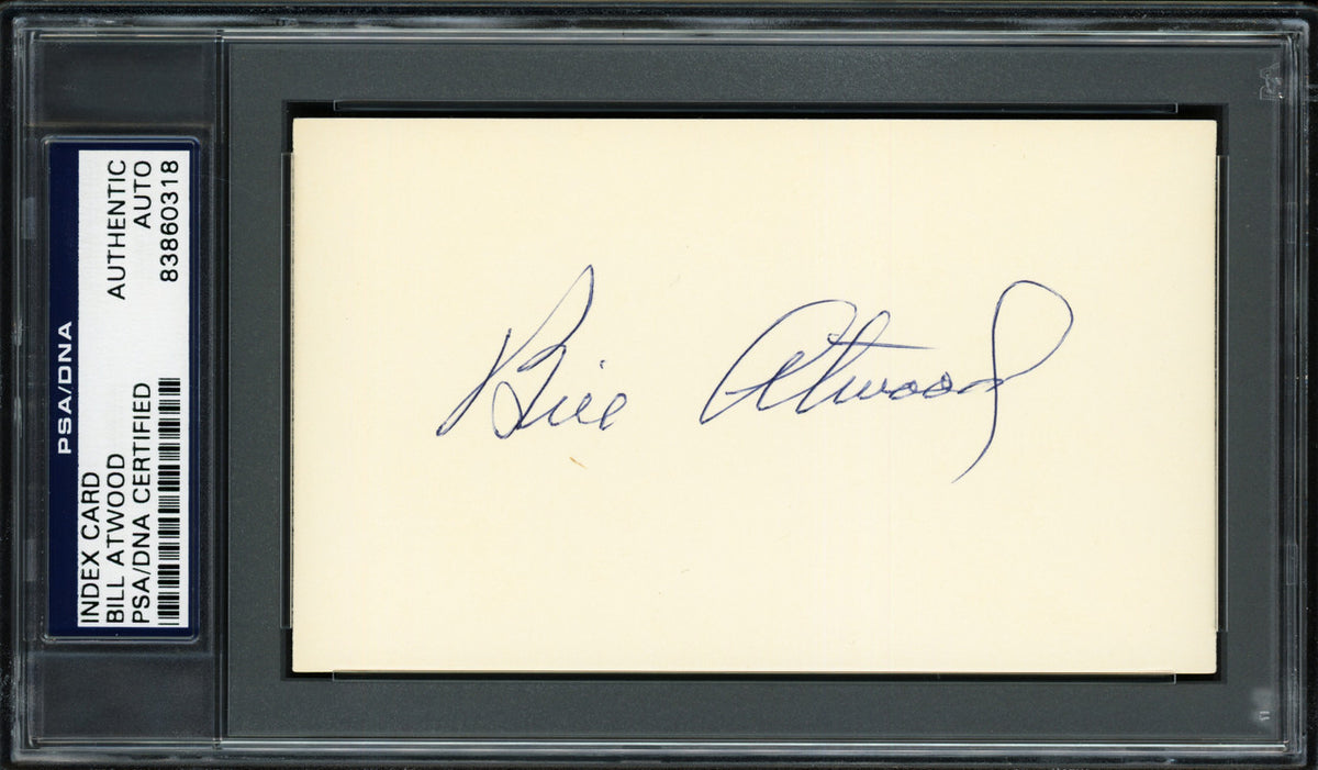 Bill Atwood Autographed 3x5 Index Card Philadelphia Phillies PSA/DNA #83860318